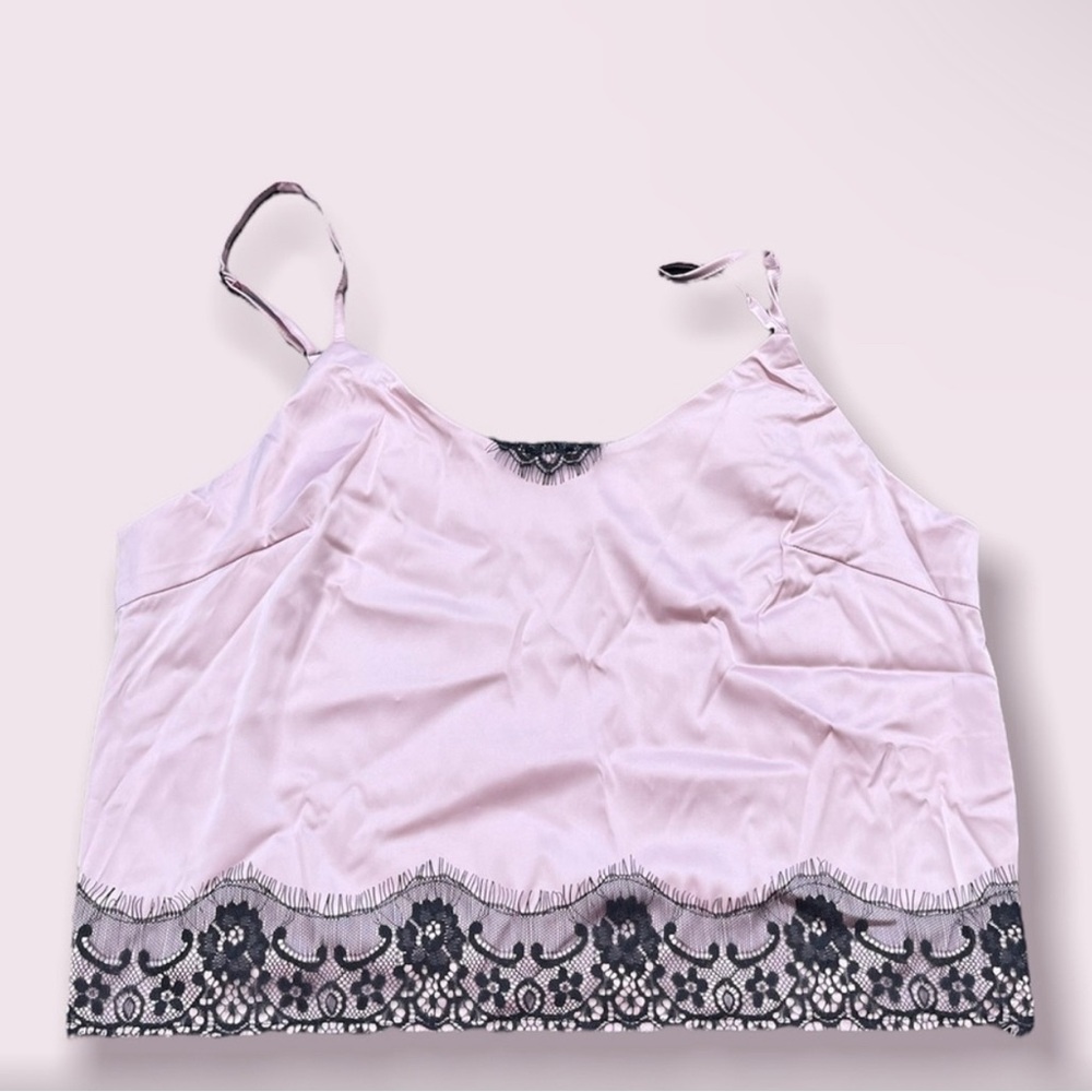 Silk Camisole and Shorts with Lace Trim